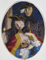 Paar verkleidet für einen venezianischen Karneval, 1930